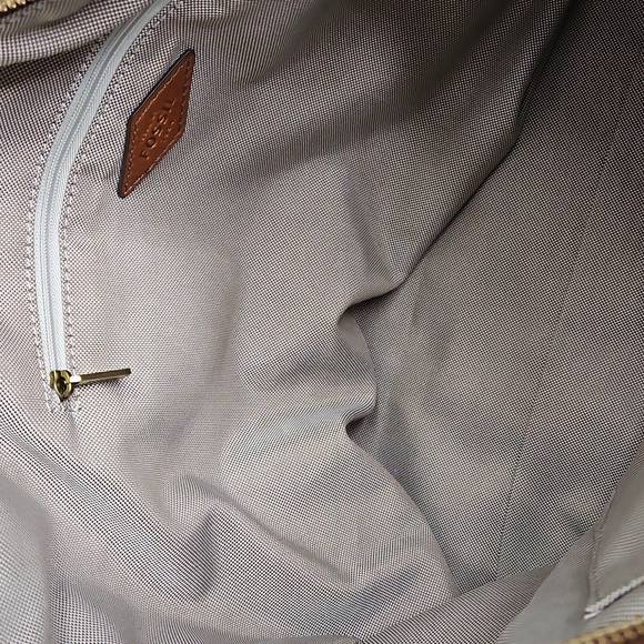 Fossil Rachel Large Brown Gold Key Leather Shoulder Tote Bag 12x17" - Picture 7 of 9